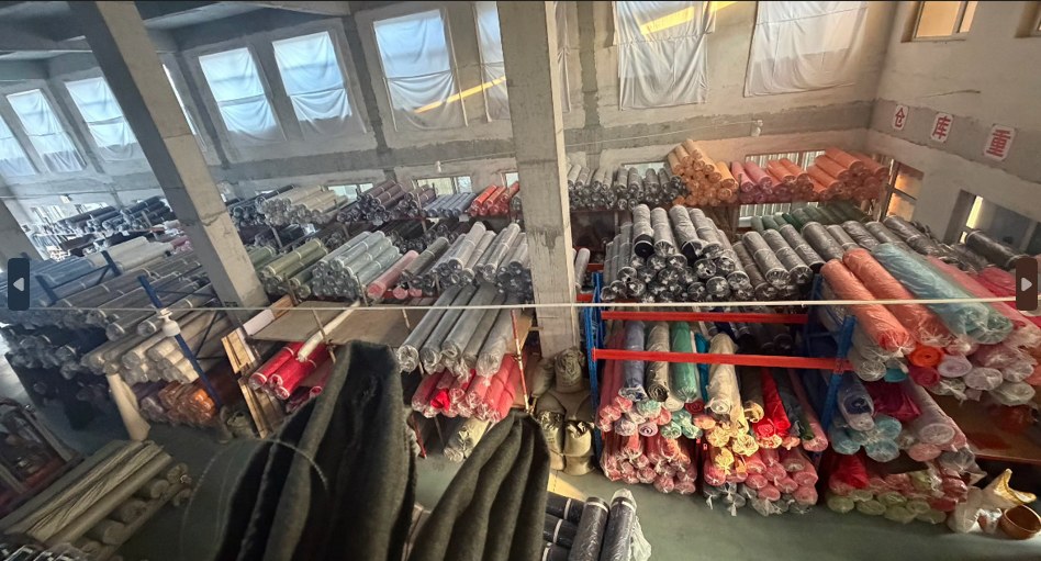 Warehouse with fabric rolls ready for bulk shipment